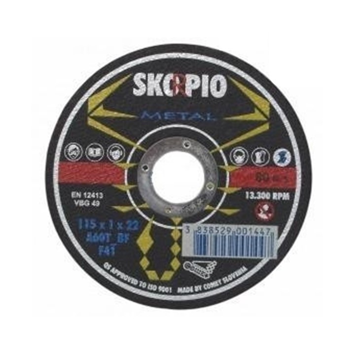 Disco de Corte Inox Skorpio 125x1x22 (Ref. KTA20A46R-125) - Equipamento de Proteção Individual JCR