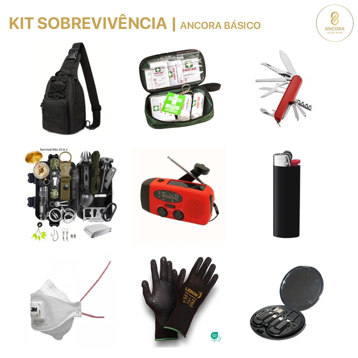 Kit de sobrevivência Ancora KV01 | Básico (Ref. KXAN00KV01) - Equipamento de Proteção Individual JCR