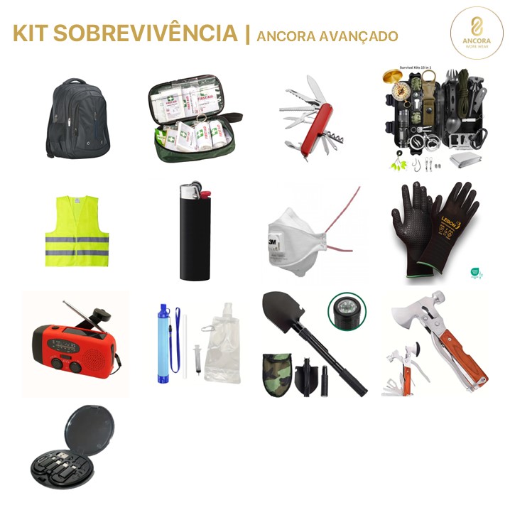 Kit de sobrevivência Ancora KV02 | Avançado (Ref. KXAN00KV02) - Equipamento de Proteção Individual JCR