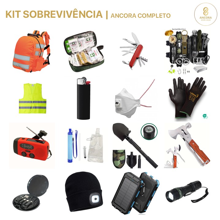 Kit de sobrevivência Ancora KV03 | Completo (Ref. KXAN00KV03) - Equipamento de Proteção Individual JCR