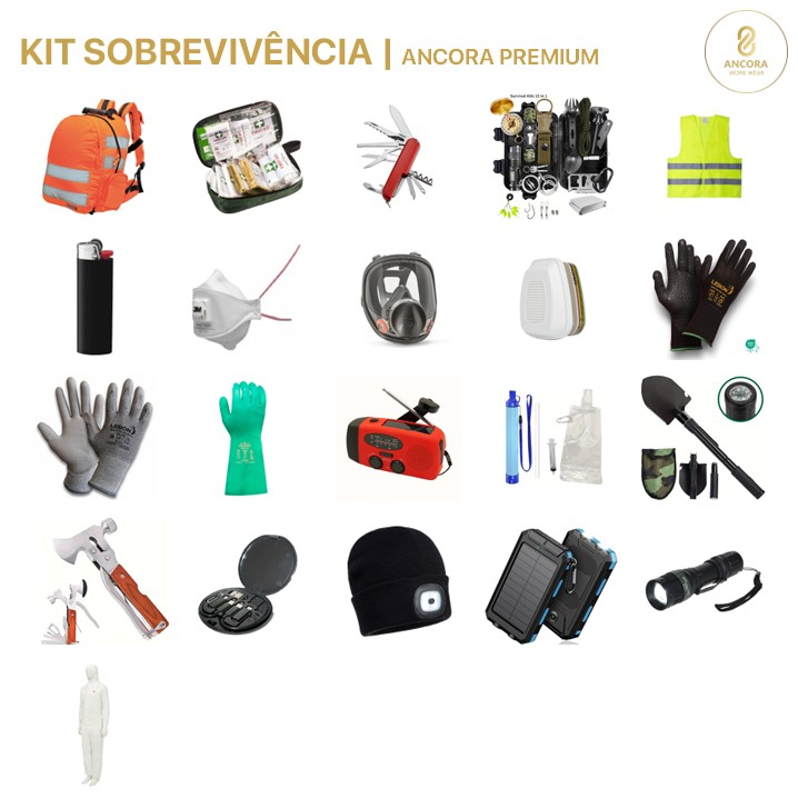 Kit de sobrevivência Ancora KV04 | Premium (Ref. KXAN00KV04) - Equipamento de Proteção Individual JCR