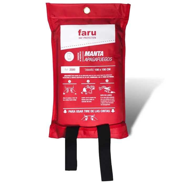 Manta ignífuga Faru de fibra de vidro 100 X 100 cm GR-2580 (Ref. KXFAGR2580) - Equipamento de Proteção Individual JCR