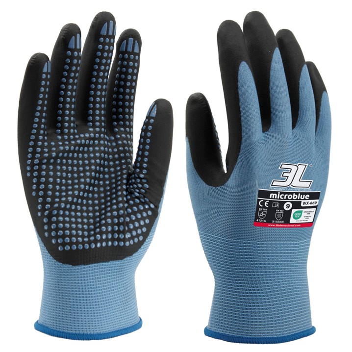 Luvas 3L Microblue (Ref. L3LM0WX669) - Equipamento de Proteção Individual JCR
