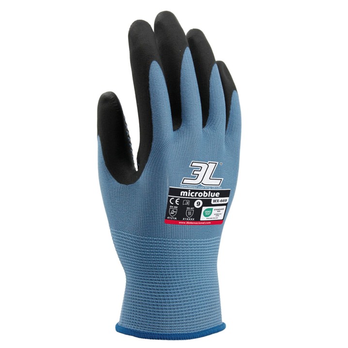 Luvas 3L Microblue (Ref. L3LM0WX669) - Vista 2 Equipamento JCR