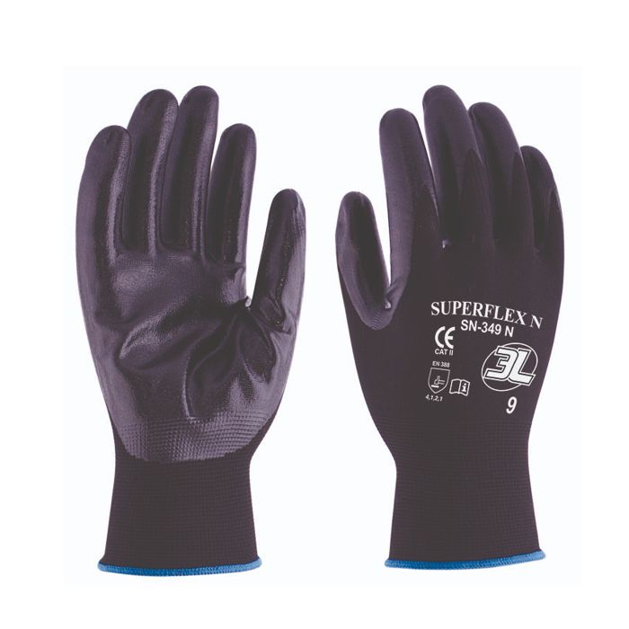 Luvas 3L Superflex N (Ref. L3LMSN349N) - Equipamento de Proteção Individual JCR