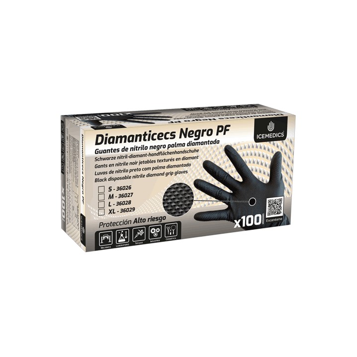 Luvas descartável Icemedics Diamanticecs PF (Ref. LIMD0DMTCS) - Vista 2 Equipamento JCR