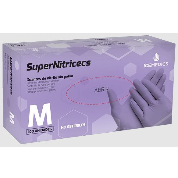 Luvas descartável Icemedics Supernitricecs (Ref. LIMD0SNTPF) - Equipamento de Proteção Individual JCR