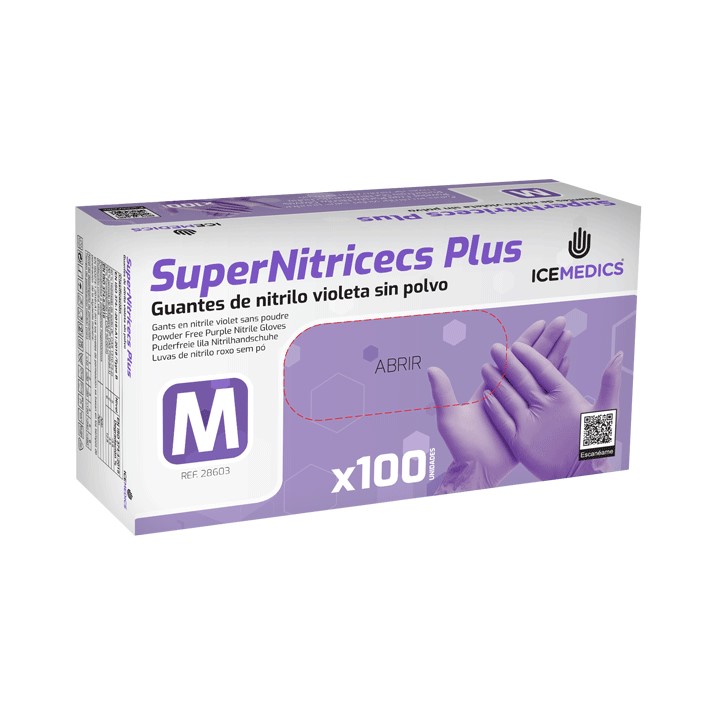 Luvas descartável Icemedics Supernitricecs Plus PF (Ref. LIMDSNTPPF) - Equipamento de Proteção Individual JCR
