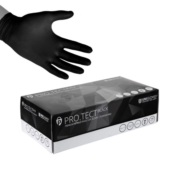 Luvas descartável nitrilo Protect Black (Ref. LNID0GA004) - Equipamento de Proteção Individual JCR