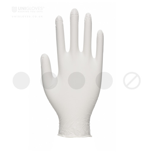 Luvas descartáveis latéx com pó Unicare (Ref. LNID0GS002) - Vista 2 Equipamento JCR
