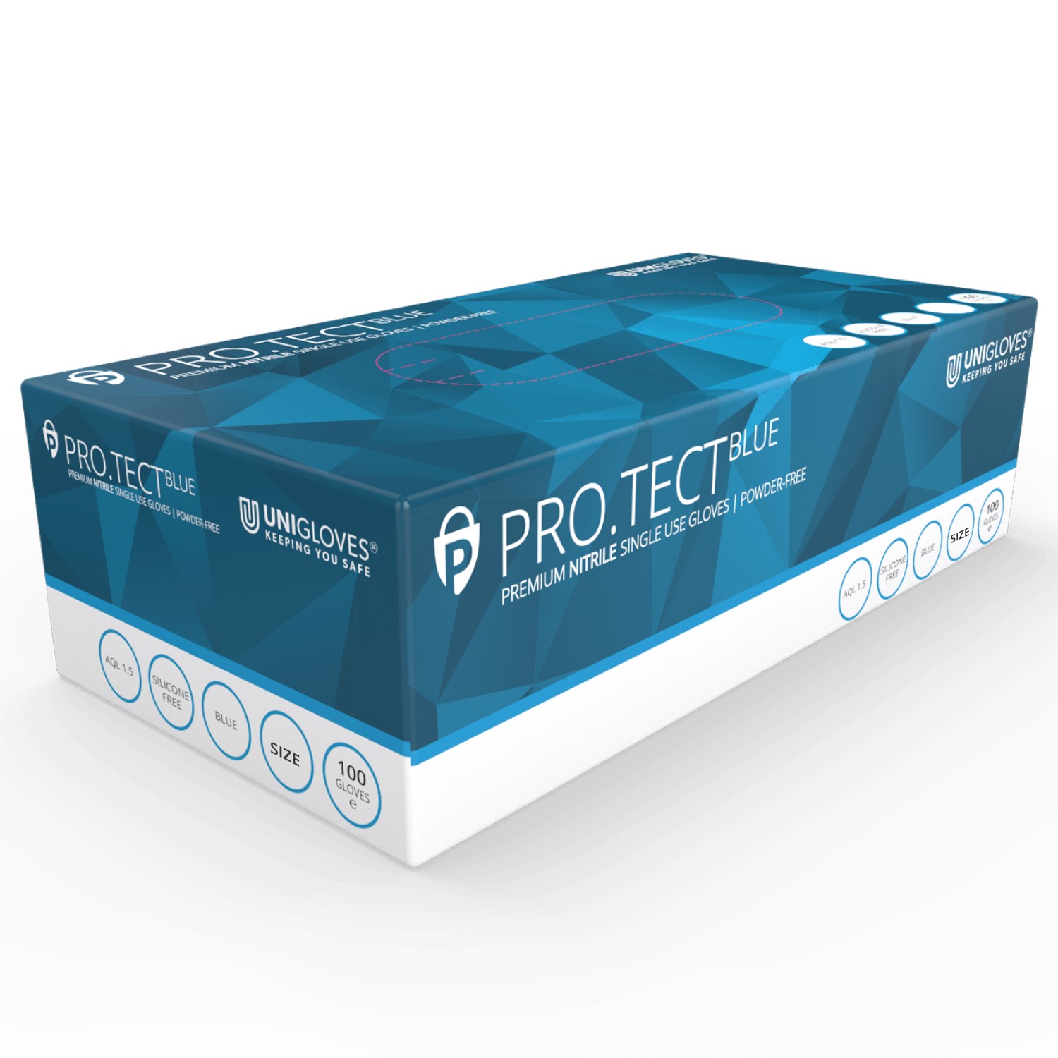 Luvas descartável nitrilo Protect Blue (Ref. LNID0GU004) - Equipamento de Proteção Individual JCR