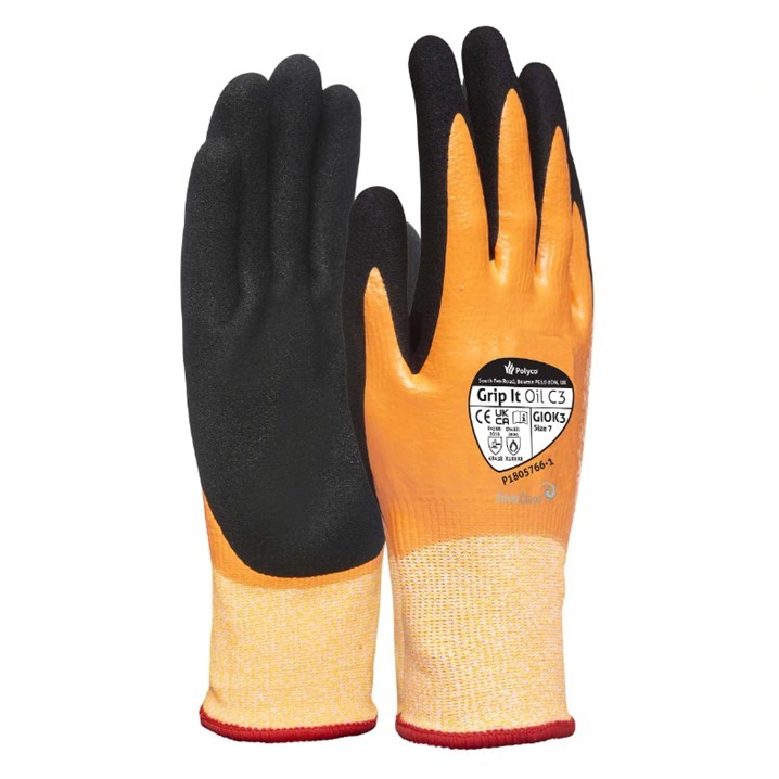 Luvas Polyco Grip It Oil C3 nº9 (Ref. LPO0C3GIO-09) - Equipamento de Proteção Individual JCR