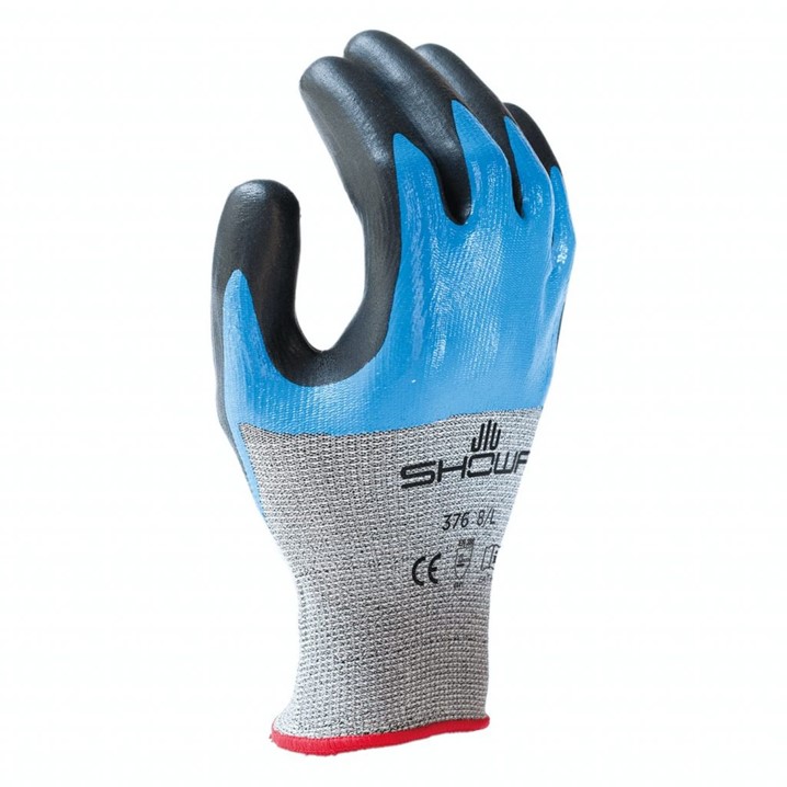 Luvas Showa S-TEX 376 | Poliéster + Aço e Nitrilo (Ref. LSWMTEX376) - Equipamento de Proteção Individual JCR