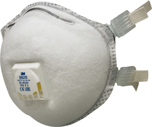 Máscara 3M 9928 FFP2 c/ válvula (Ref. M3M009928) - Equipamento de Proteção Individual JCR