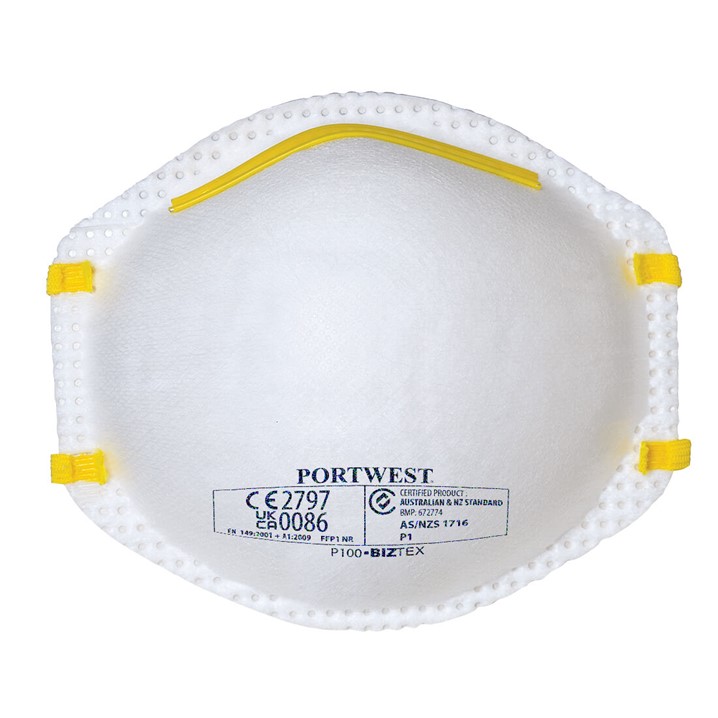 Máscara descartável Portwest P100 | FFP1 (Ref. MPW000P100) - Equipamento de Proteção Individual JCR