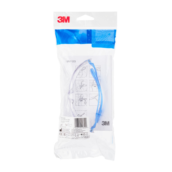 Óculos 3M TORA CCS PC incolor c/patilha cordão (Ref. O3M01TORA) - Vista 3 Equipamento JCR