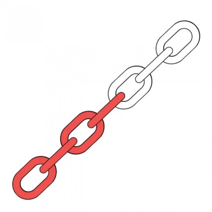 Corrente sinalização em PVC 5mm 25m (Ref. SCL1102001) - Equipamento de Proteção Individual JCR