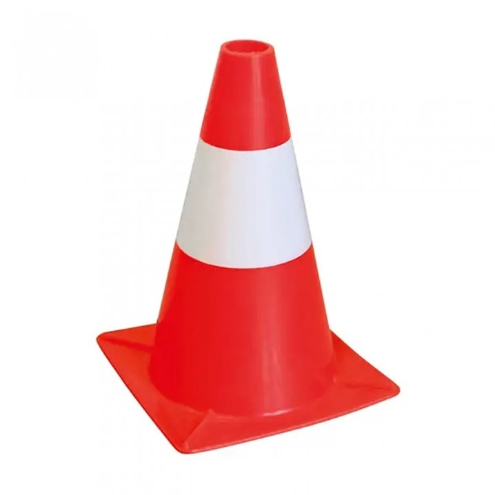Cone sinalização vermelho/branco em Polietileno | 30cm (Ref. SFI1101001) - Equipamento de Proteção Individual JCR