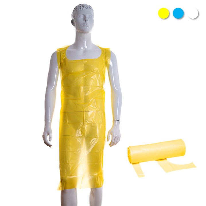 Avental descartável em PE LDPE 0,04mm | rolo de 50 unidades (Ref. VALU007400) - Equipamento de Proteção Individual JCR