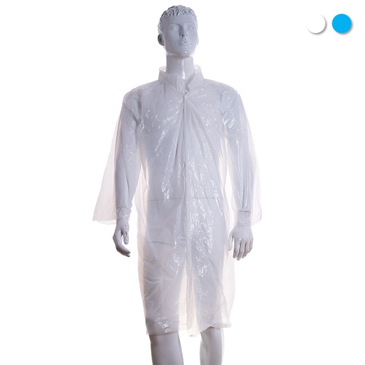 Bata descartável polietileno s/bolso (Ref. VBIMICPEXL) - Equipamento de Proteção Individual JCR