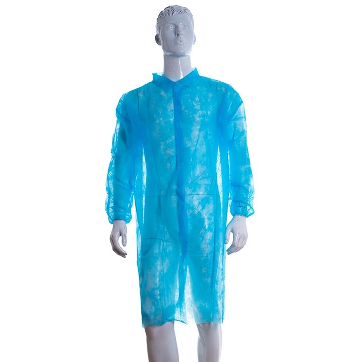 Bata descartável em PP (35g) c/ fecho em velcro | L (Ref. VBLU005210) - Equipamento de Proteção Individual JCR
