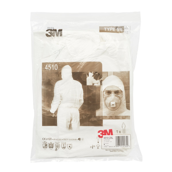 Fato de proteção branco 3M 4510 tipo 5/6 (Ref. VF3M04510) - Vista 6 Equipamento JCR