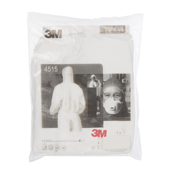 Fato de proteção branco 3M 4515 tipo 5/6 (Ref. VF3M04515W) - Vista 6 Equipamento JCR