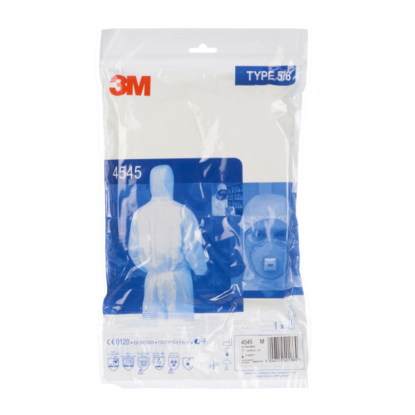 Fato de proteção branco 3M 4545 tipo 5/6 (Ref. VF3M04545W) - Vista 7 Equipamento JCR