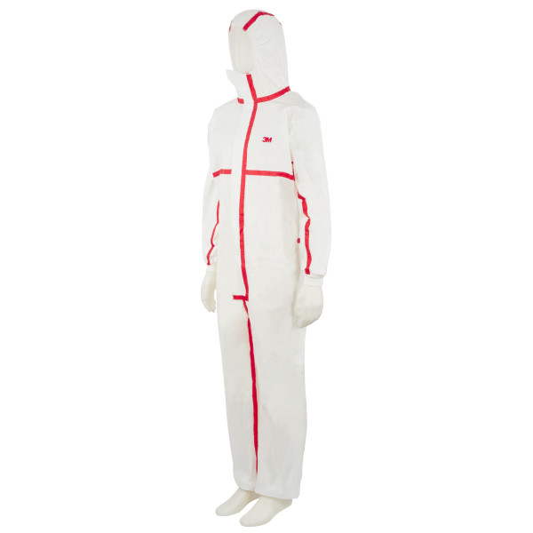 Fato de proteção branco/verm 3M 4565 tipo 4/5/6 (Ref. VF3M04565) - Equipamento de Proteção Individual JCR