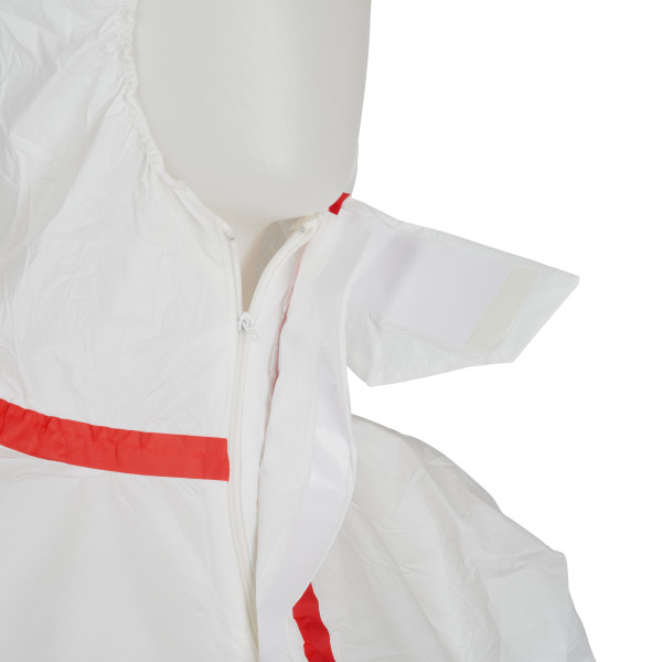 Fato de proteção branco/verm 3M 4565 tipo 4/5/6 (Ref. VF3M04565) - Vista 4 Equipamento JCR