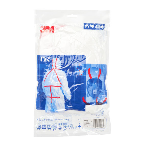 Fato de proteção branco/verm 3M 4565 tipo 4/5/6 (Ref. VF3M04565) - Vista 7 Equipamento JCR