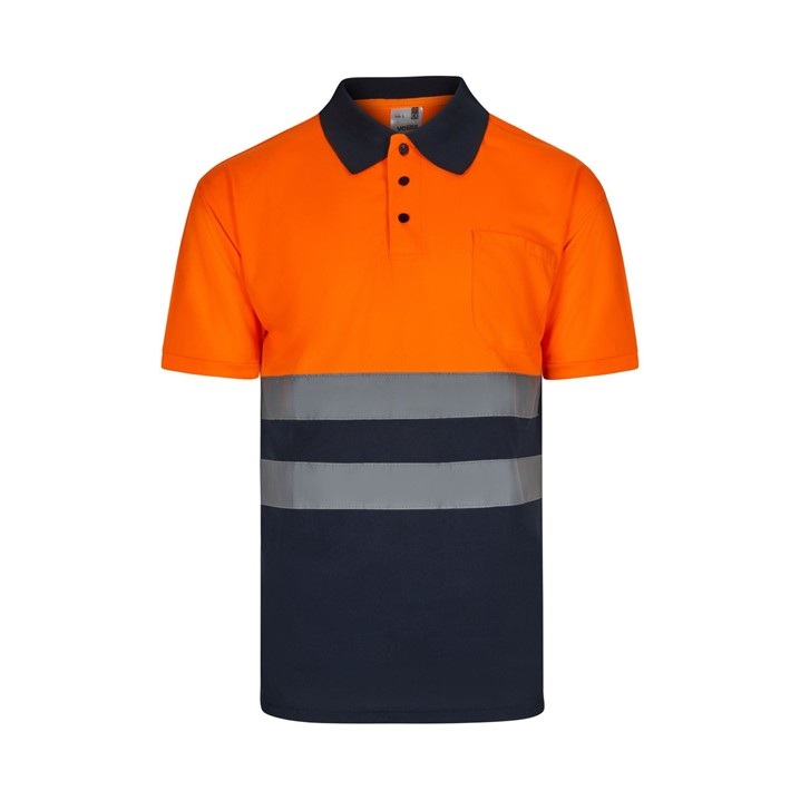 Polo bicolor Velilla alta visibilidade 305504 (Ref. VXTVL05504) - Equipamento de Proteção Individual JCR