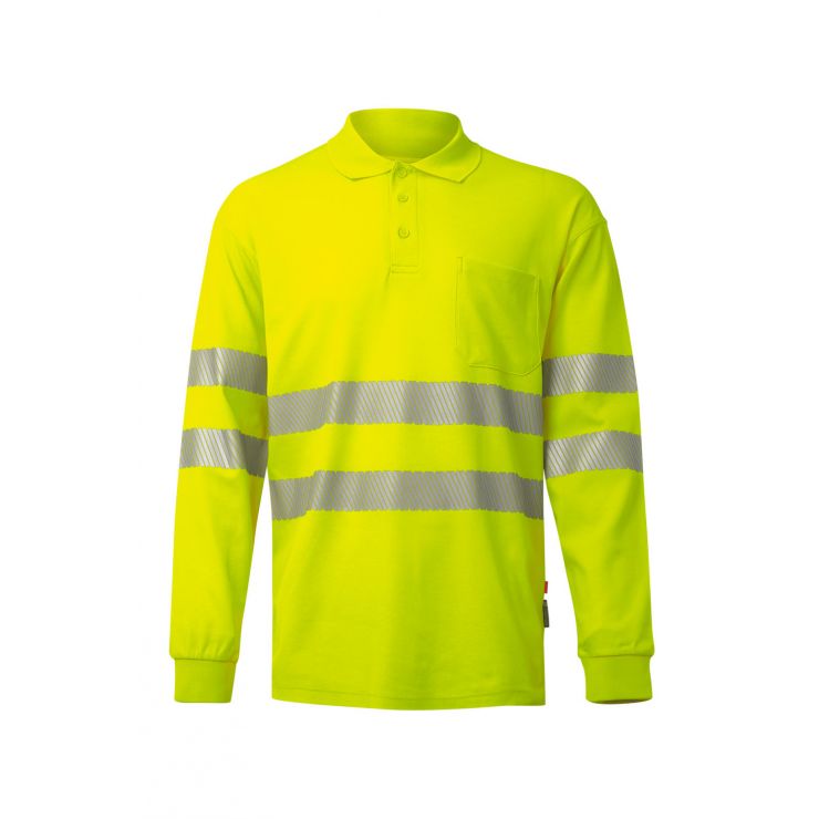 Polo m/ comprida monocolor Velilla alta visibilidade 305524 (Ref. VXTVL05524) - Equipamento de Proteção Individual JCR