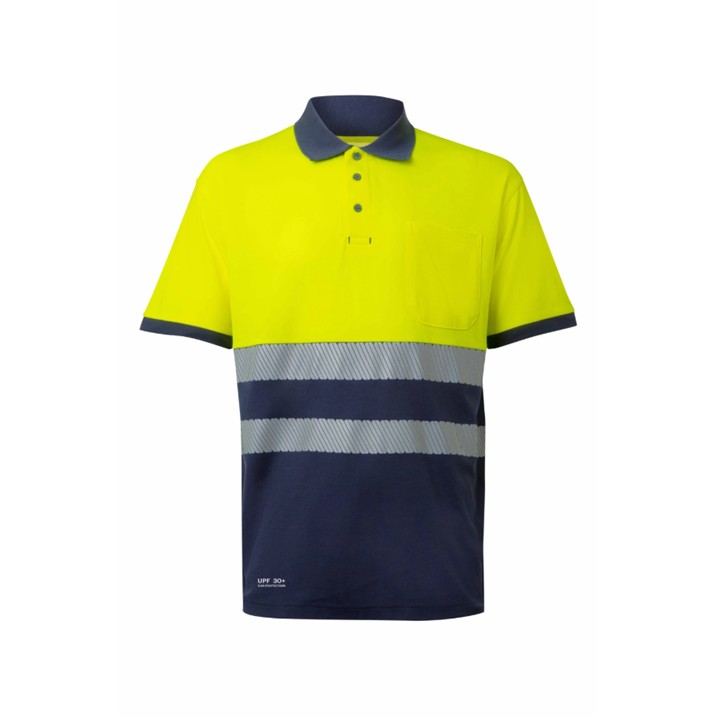 Polo bicolor Velilla alta visibilidade 305543 (Ref. VXTVL05543) - Equipamento de Proteção Individual JCR