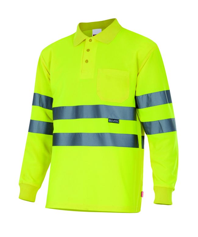 Polo Velilla alta visivilidade m/comprida 174 (Ref. VXVL000174) - Equipamento de Proteção Individual JCR