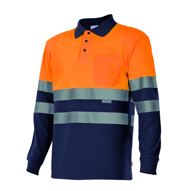 Polo Velilla alta visibilidade bicolor m/comprida P175 (Ref. VXVL00P175) - Vista 2 Equipamento JCR