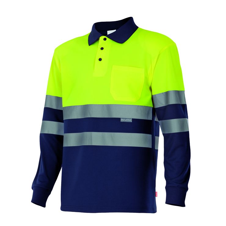 Polo Velilla alta visibilidade bicolor m/comprida P175 (Ref. VXVL00P175) - Vista 3 Equipamento JCR