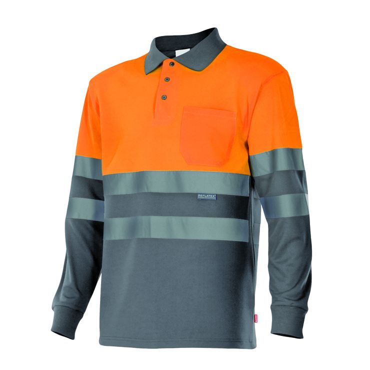 Polo Velilla alta visibilidade bicolor m/comprida P175 (Ref. VXVL00P175) - Vista 6 Equipamento JCR