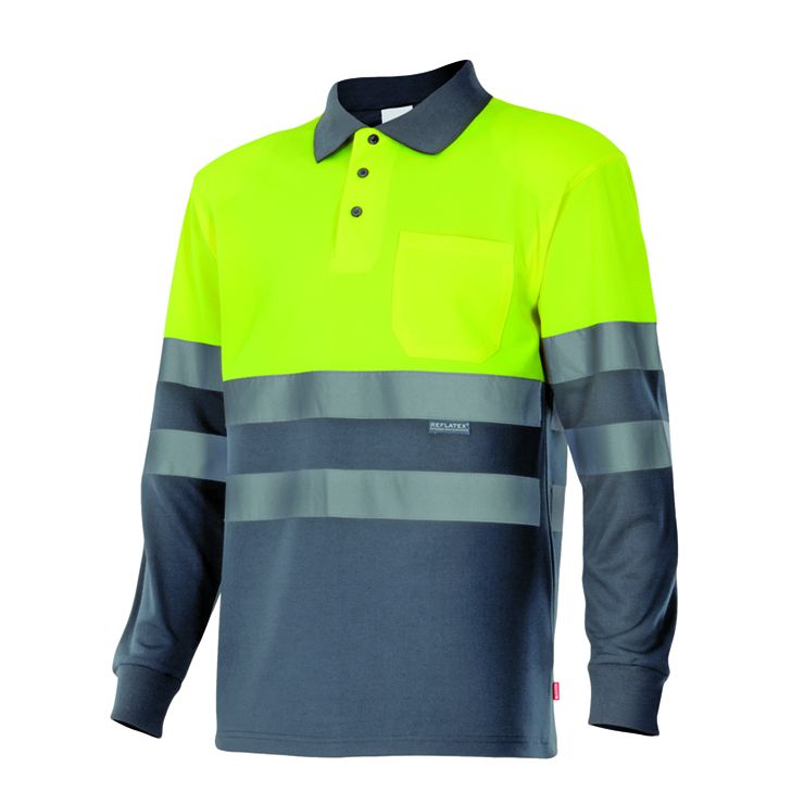 Polo Velilla alta visibilidade bicolor m/comprida P175 (Ref. VXVL00P175) - Vista 7 Equipamento JCR
